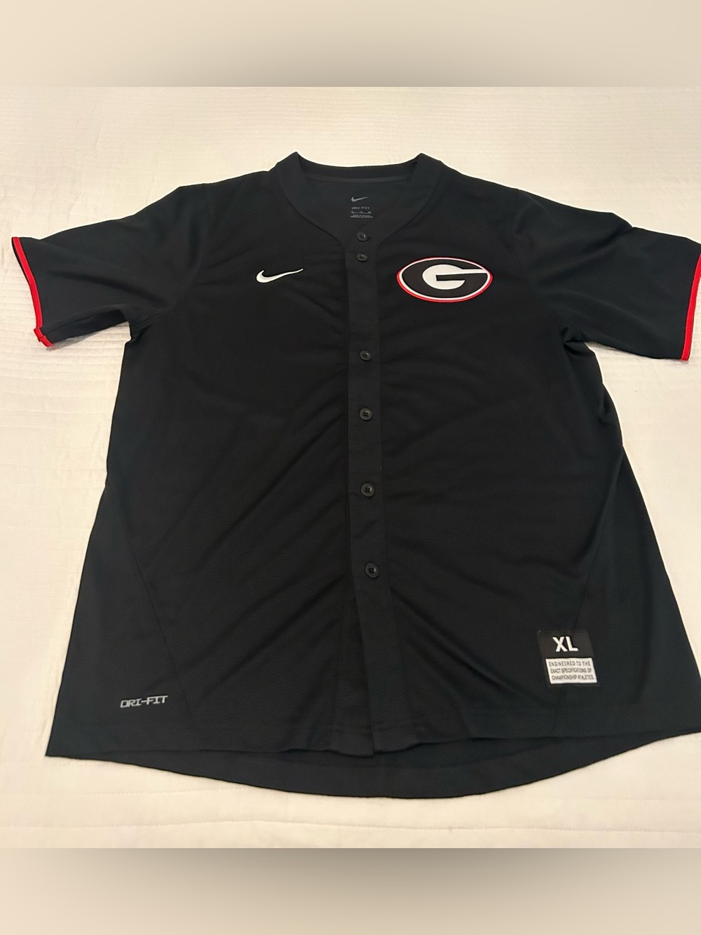 Nike Georgia Bulldogs Dri-Fit Sewn Black College Baseball Jersey NCAA Sz XL